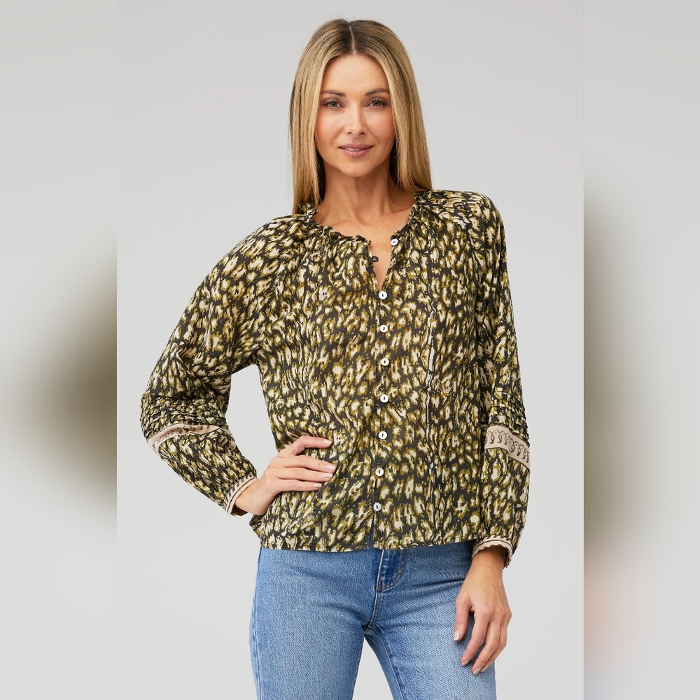 Cleobella Alicia Blouse‎ in Black Leopard